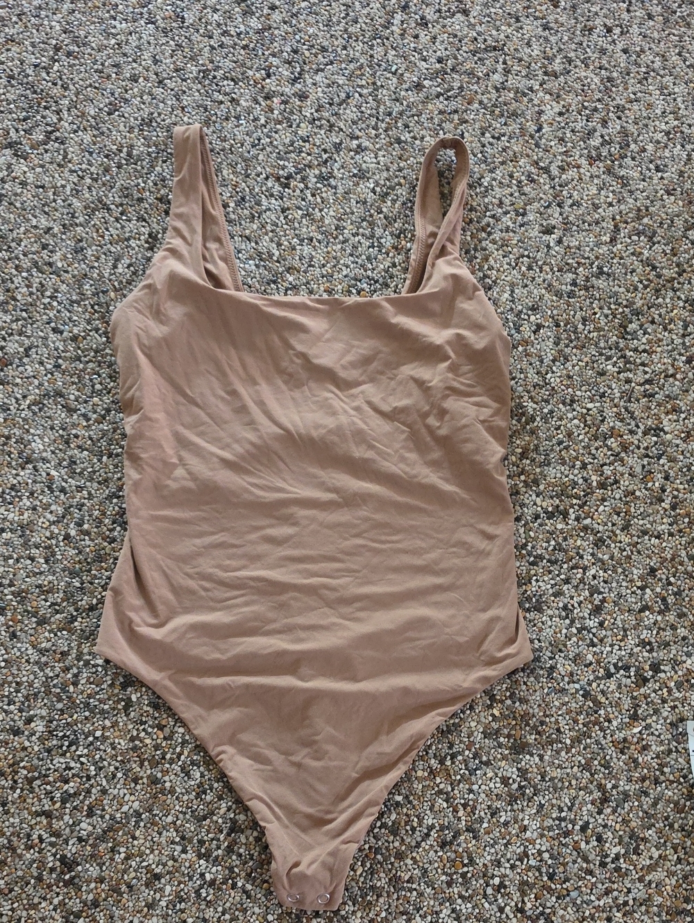 Auden‎ Nude/Tan Scoop Neck Bodysuit, Size Medium